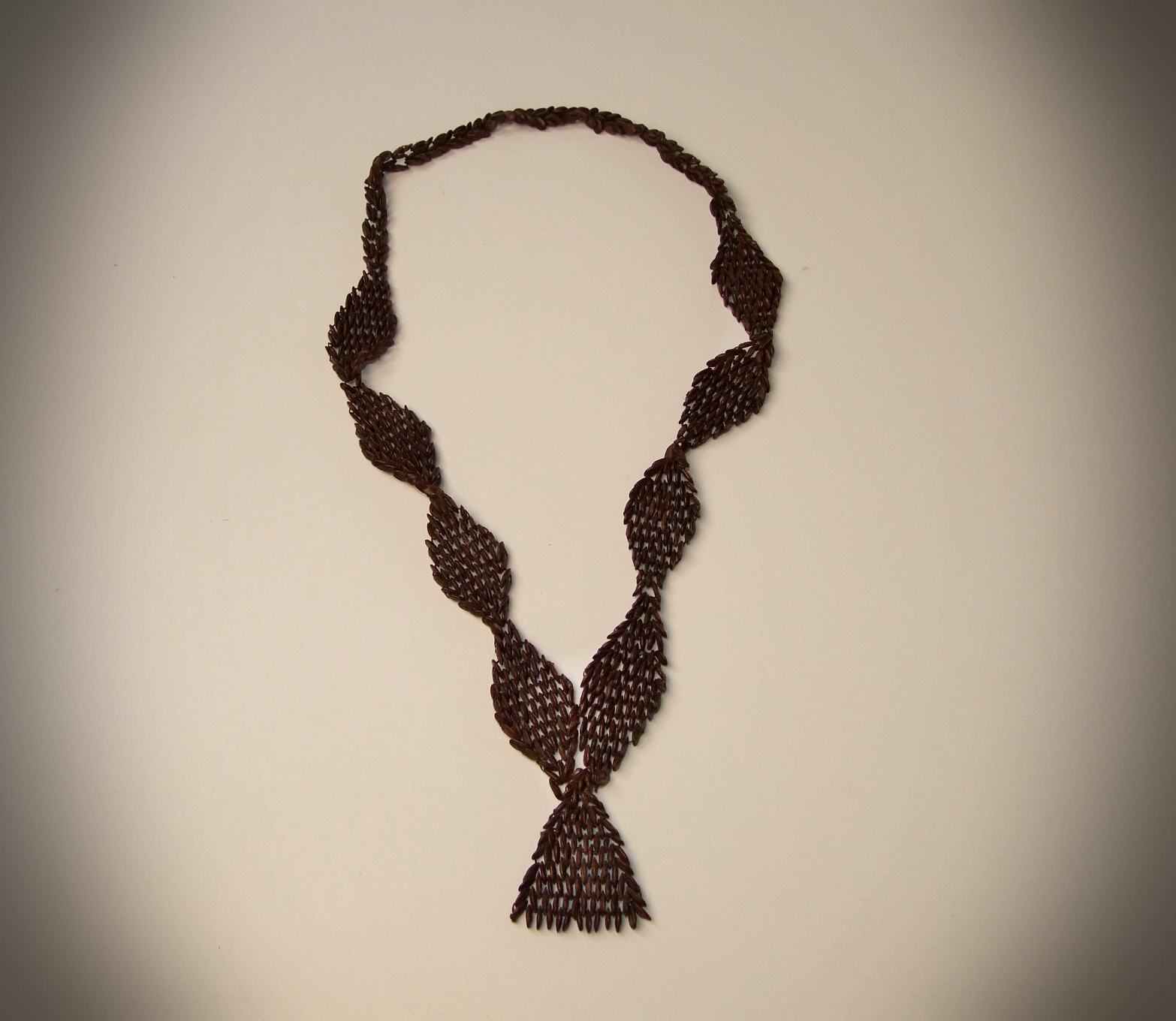Vintage Ethnic handmade 32" nut seed necklace 