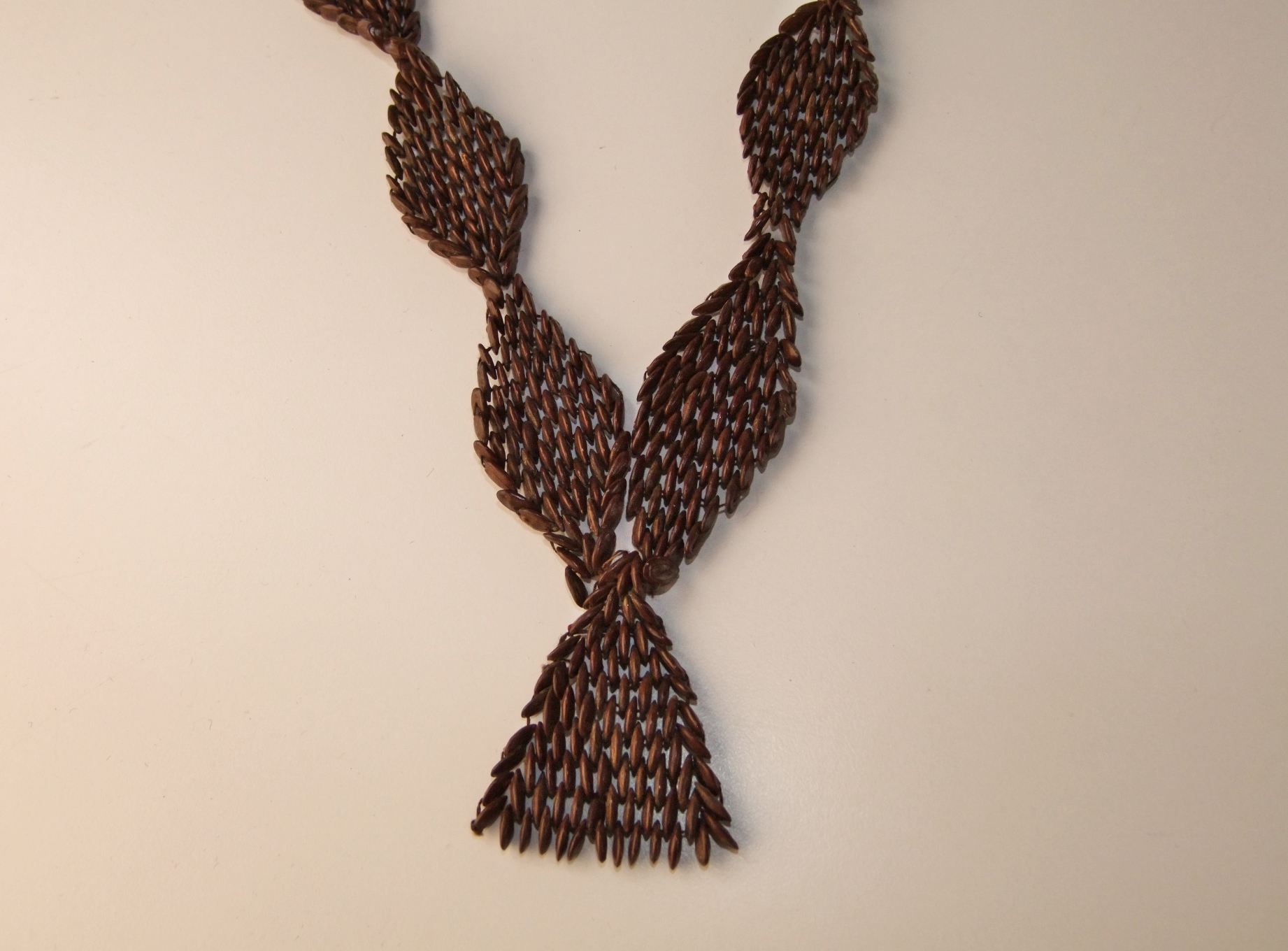 Vintage Ethnic handmade 32" nut seed necklace 