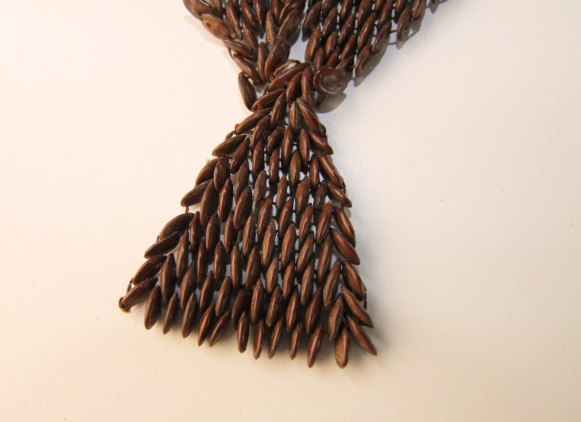 Vintage Ethnic handmade 32" nut seed necklace 