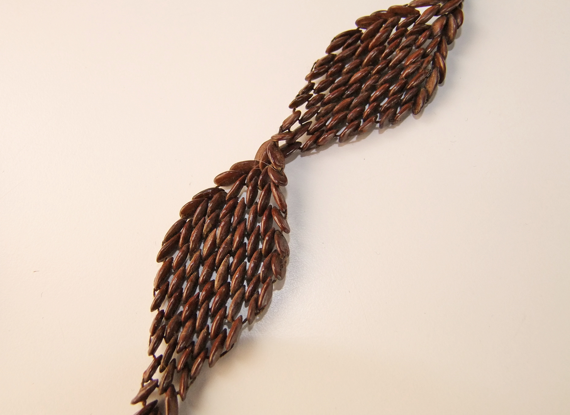 Vintage Ethnic handmade 32" nut seed necklace 