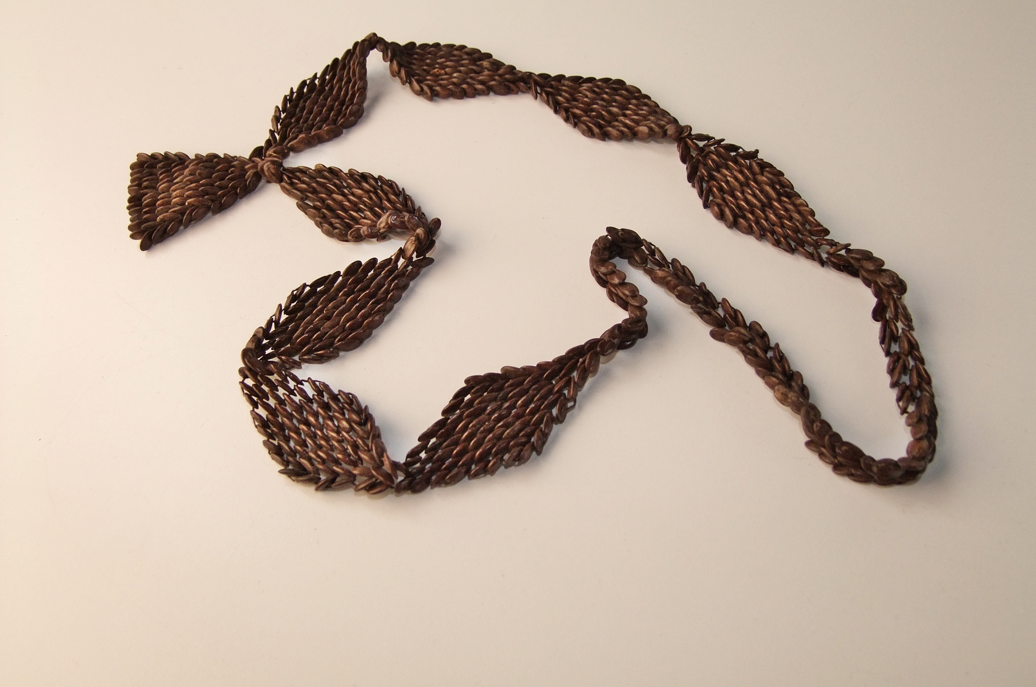Vintage Ethnic handmade 32" nut seed necklace 