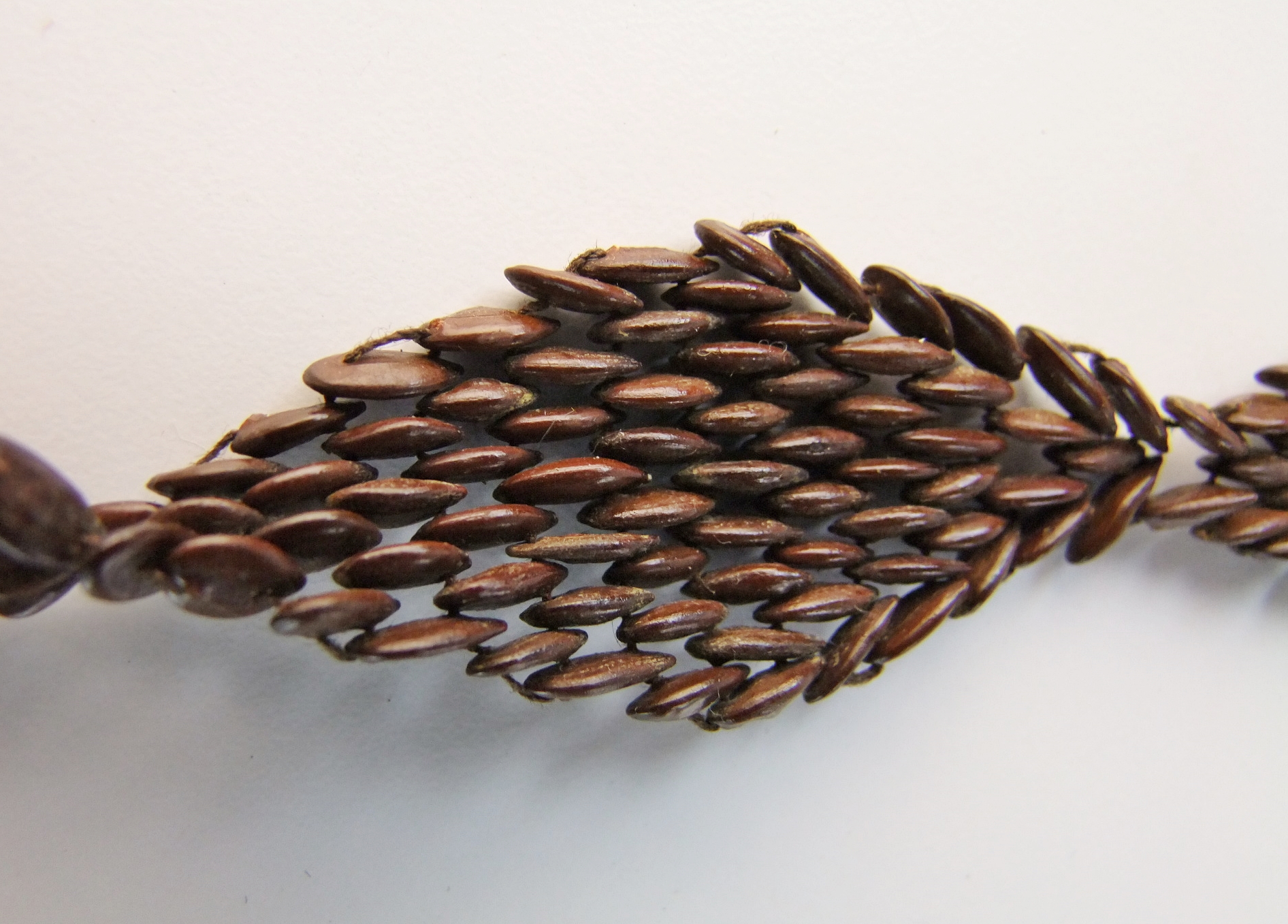 Vintage Ethnic handmade 32" nut seed necklace 