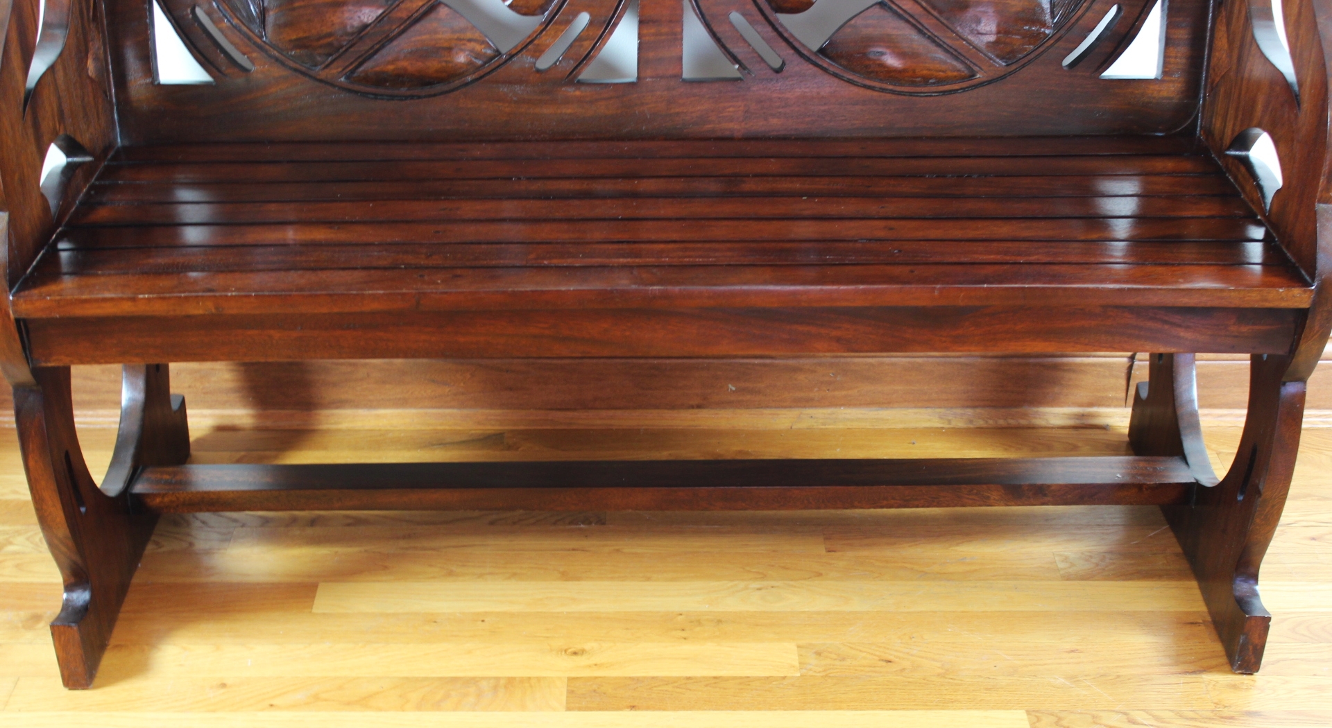 Carved Horse Head Bench