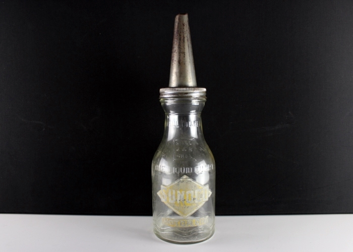 Vintage SUNOCO Glass Oil Bottle