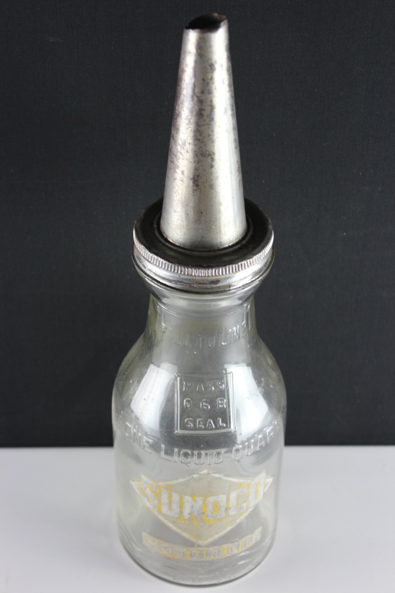 Vintage SUNOCO Glass Oil Bottle