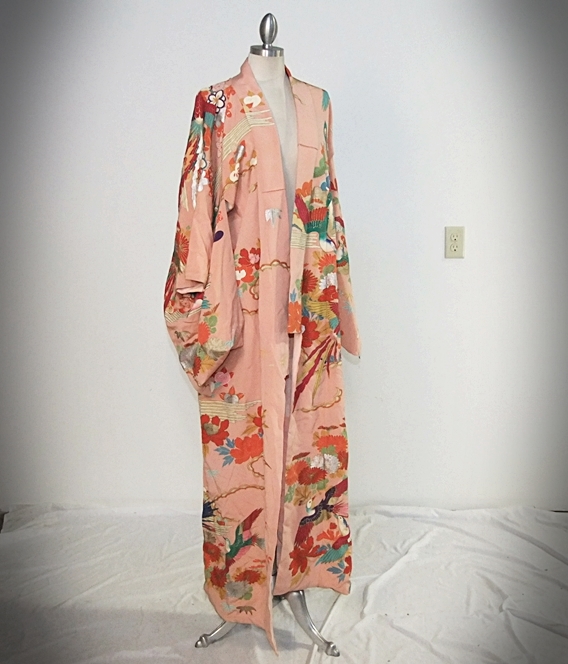 Vintage Japanese Kimono with screenprint design