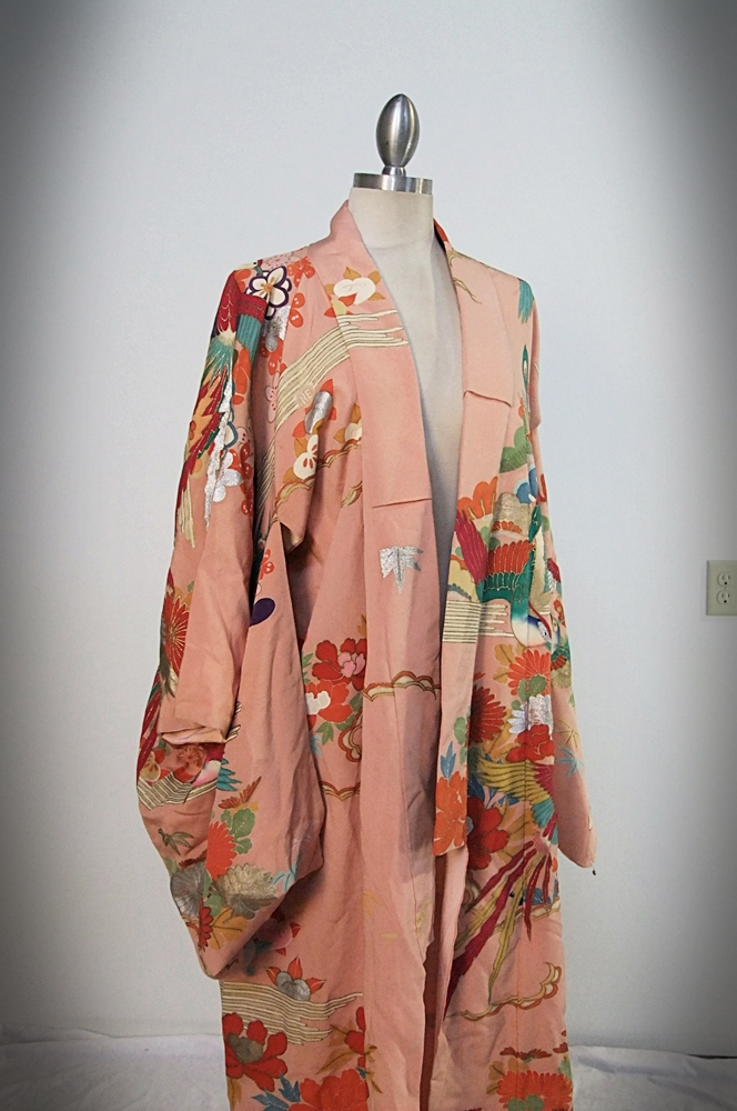 Vintage Japanese Kimono with screenprint design