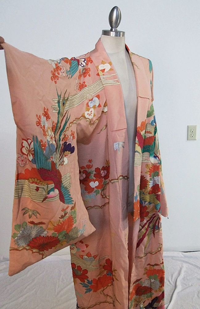 Vintage Japanese Kimono with screenprint design