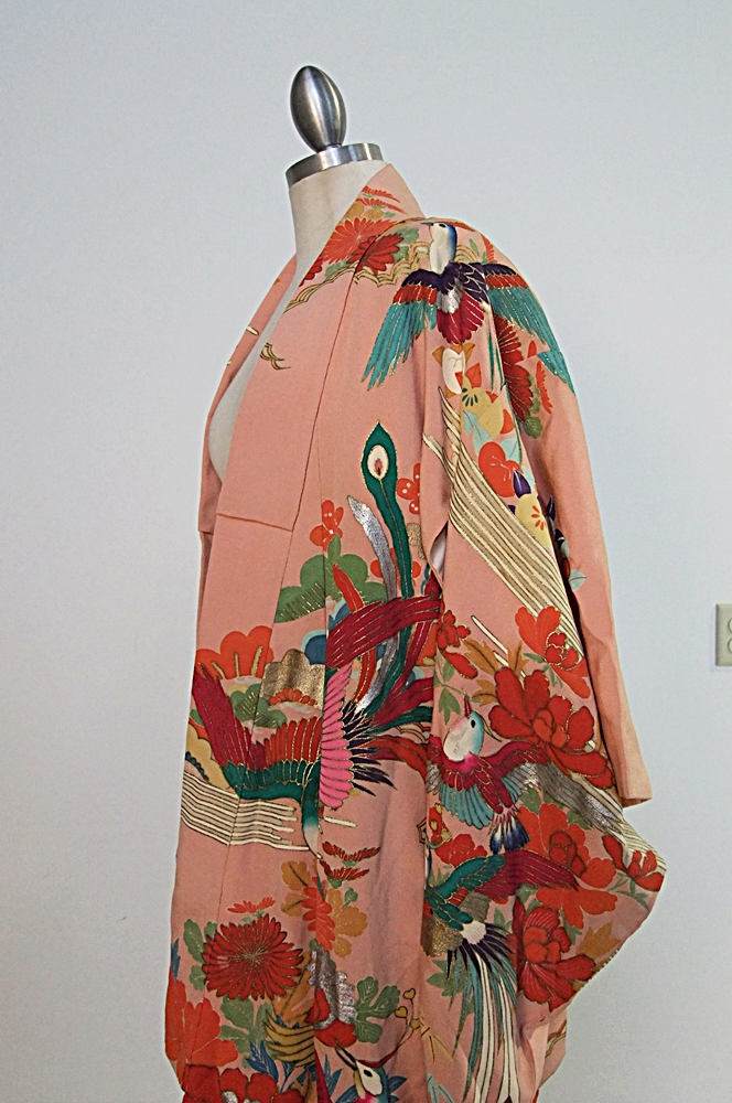 Vintage Japanese Kimono with screenprint design