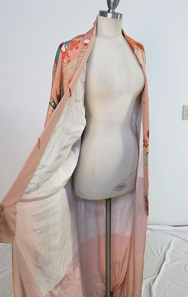 Vintage Japanese Kimono with screenprint design