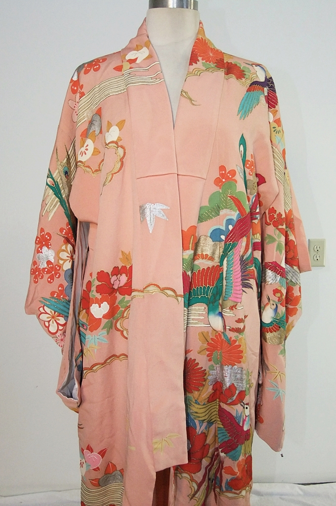 Vintage Japanese Kimono with screenprint design