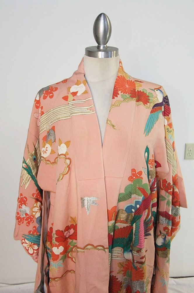Vintage Japanese Kimono with screenprint design