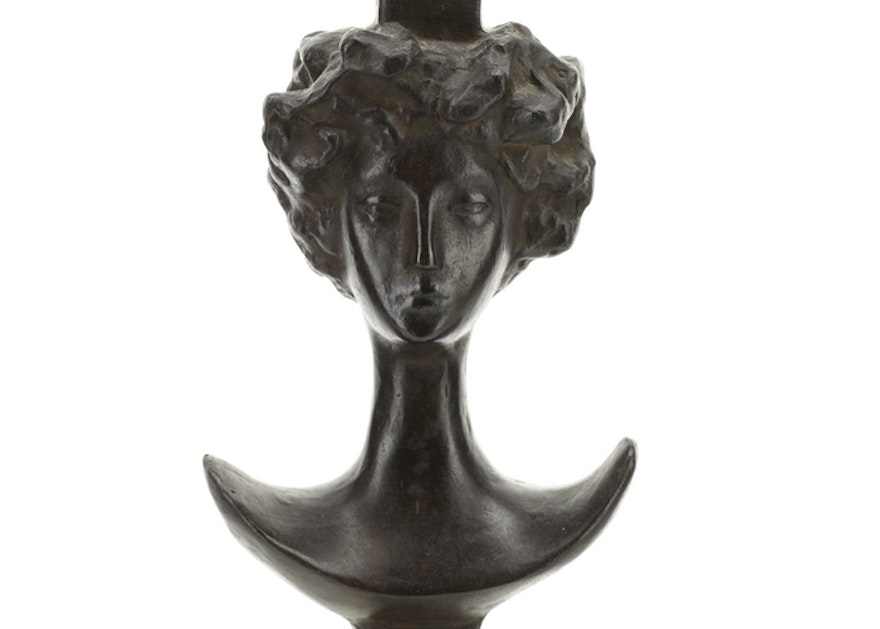 Alberto Giacometti Signed "Tete de Femme" Lamp