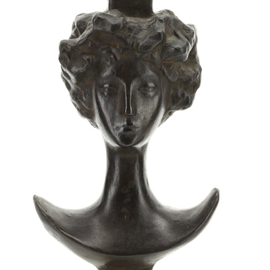 Alberto Giacometti Signed "Tete de Femme" Lamp