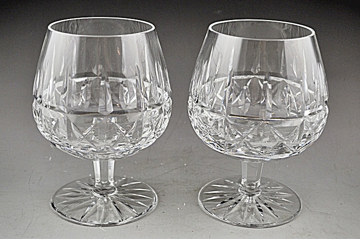 Set of 2 Waterford Kylemore Brandy Snifters & Set of 3 Ned Smith Brandy Snifters