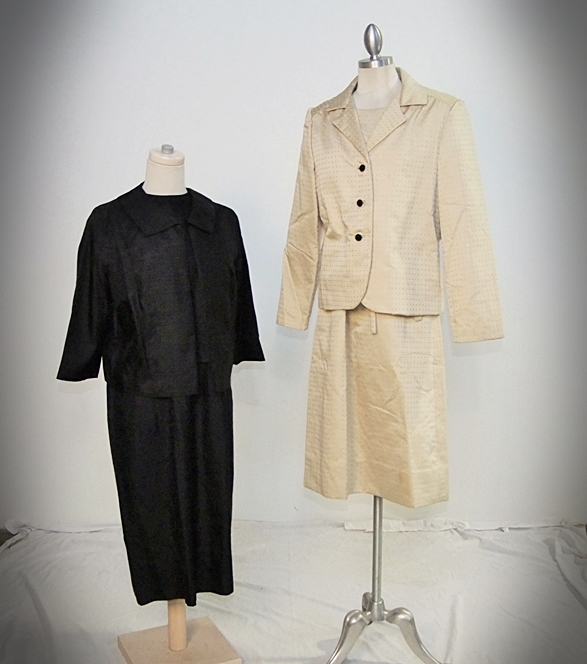 Two 1960's vintage dresses with coordinating jackets