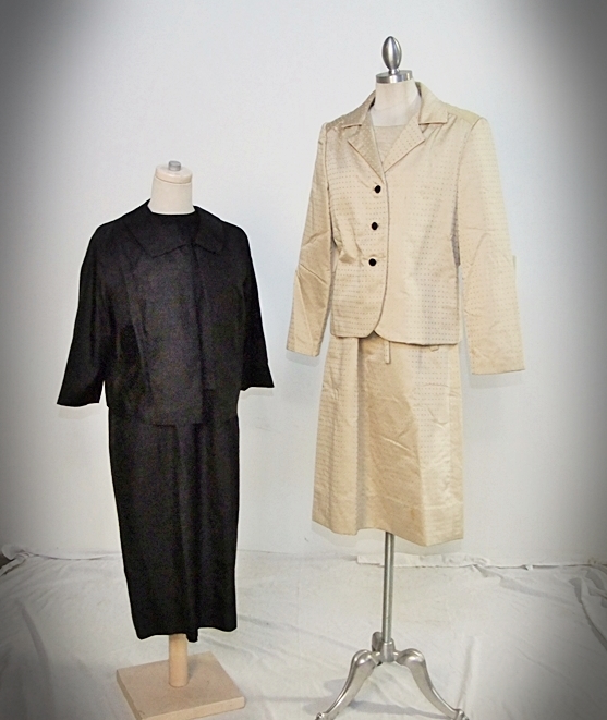 Two 1960's vintage dresses with coordinating jackets