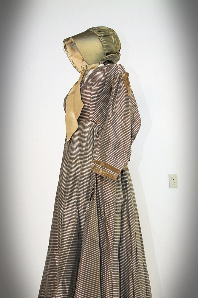 19th Century dress with silk bonnet