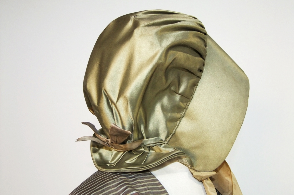 19th Century dress with silk bonnet