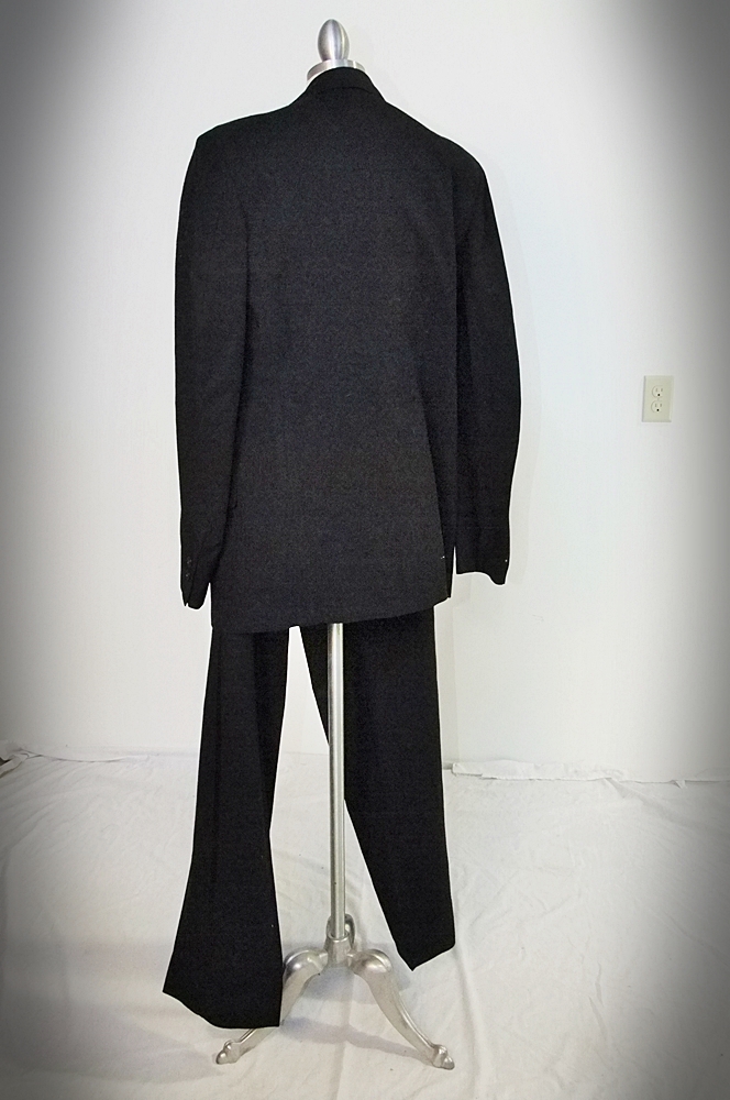 Gentleman's early 19th Century black wool and silk tuxedo with tails