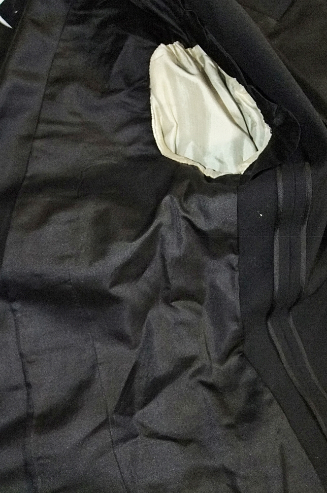 Gentleman's early 19th Century black wool and silk tuxedo with tails