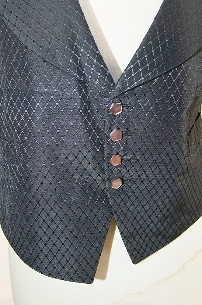 Gentleman's early 19th Century black wool and silk tuxedo with tails