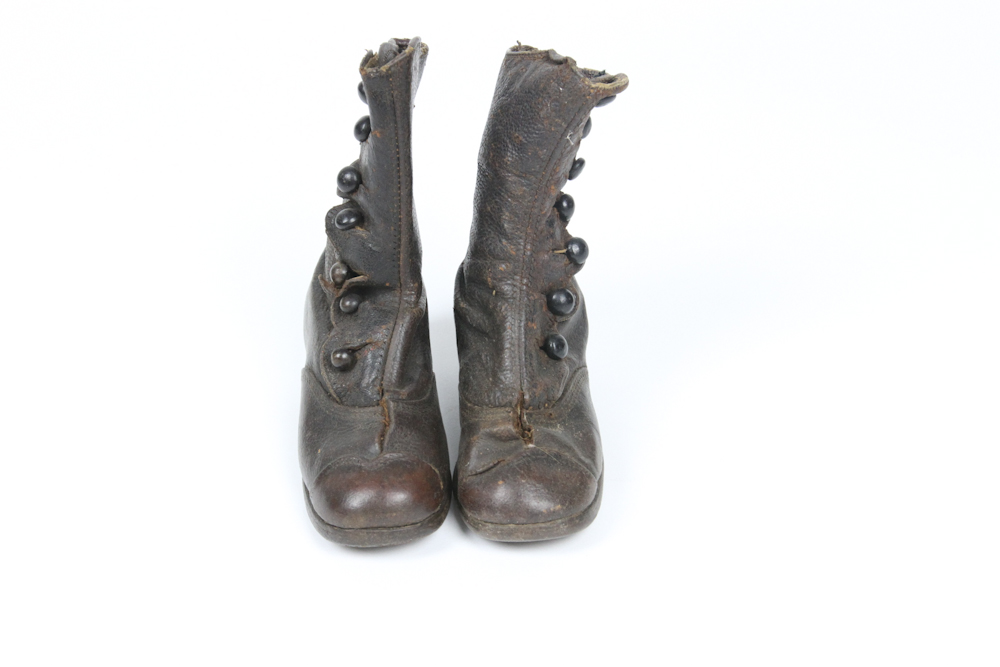 Pair of Vintage High Top Button Baby Boots