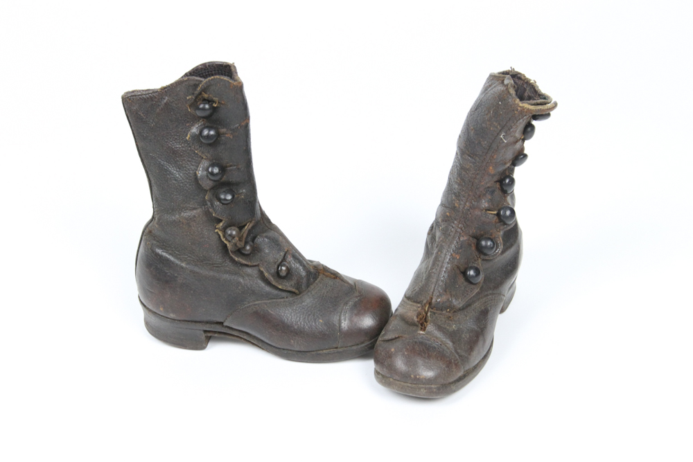 Pair of Vintage High Top Button Baby Boots
