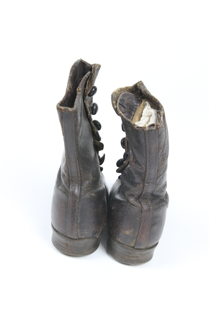 Pair of Vintage High Top Button Baby Boots