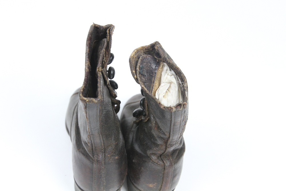Pair of Vintage High Top Button Baby Boots