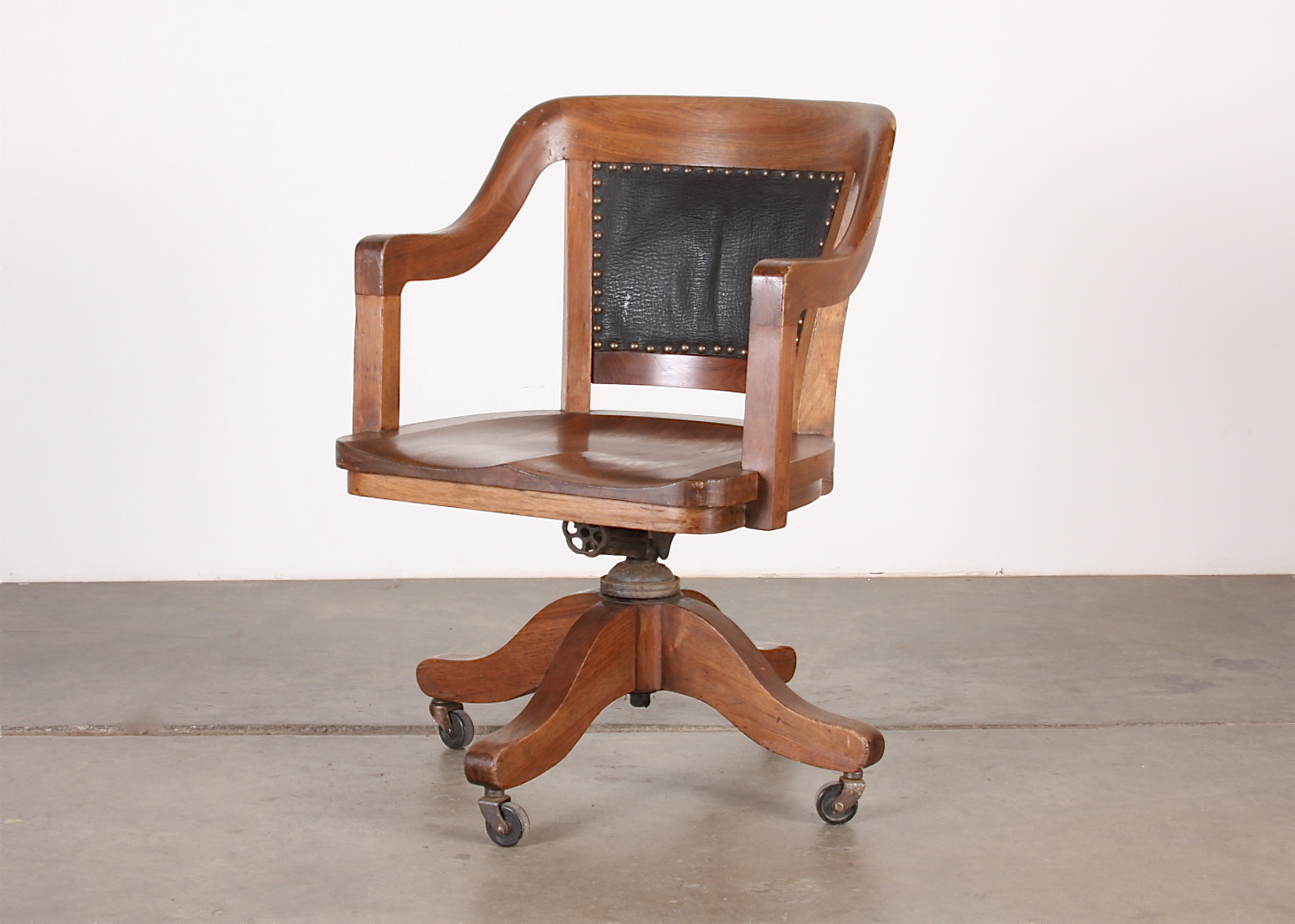 B.L. Marble Chair Company Walnut Desk Chair on Casters