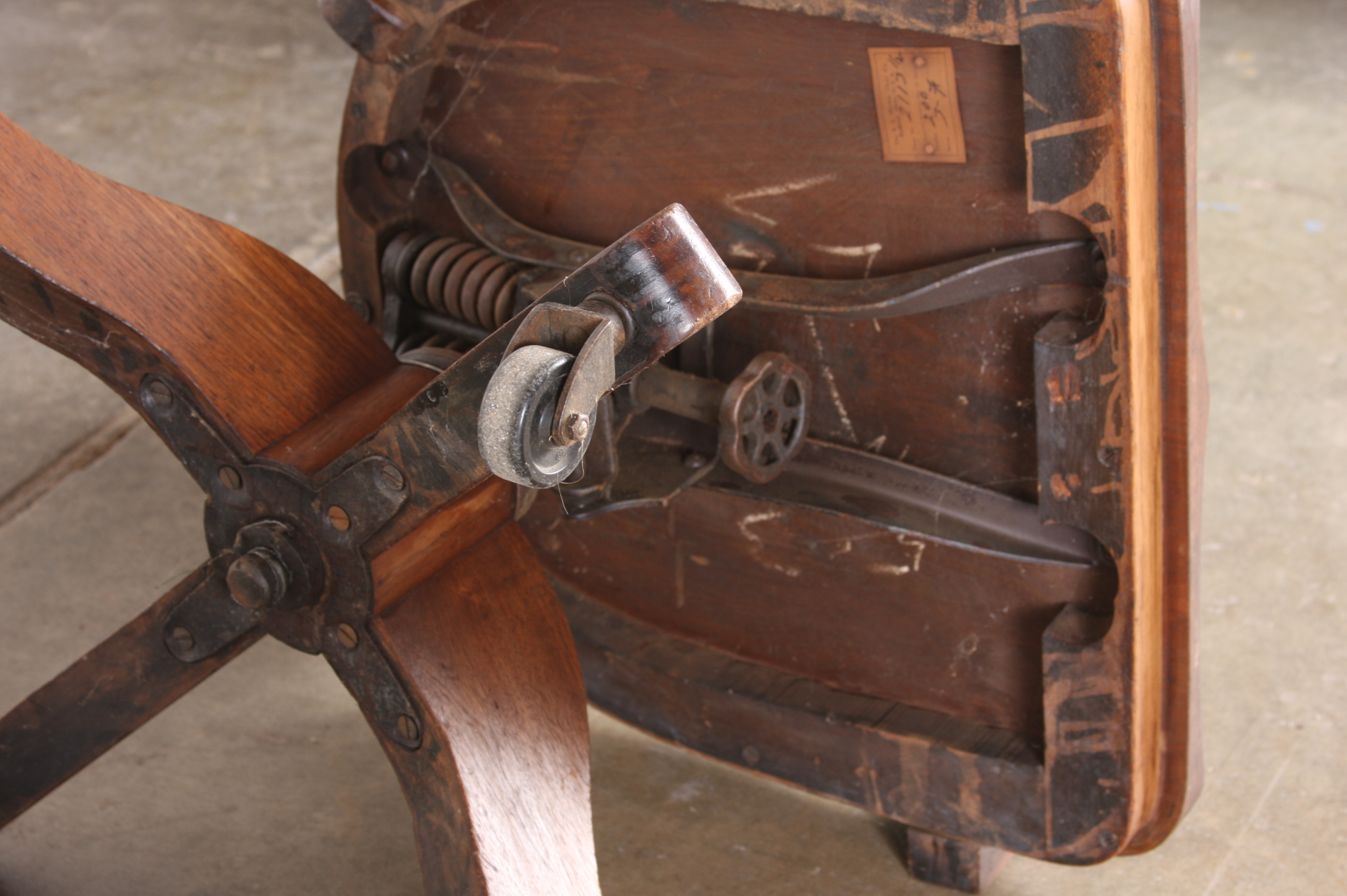 B.L. Marble Chair Company Walnut Desk Chair on Casters