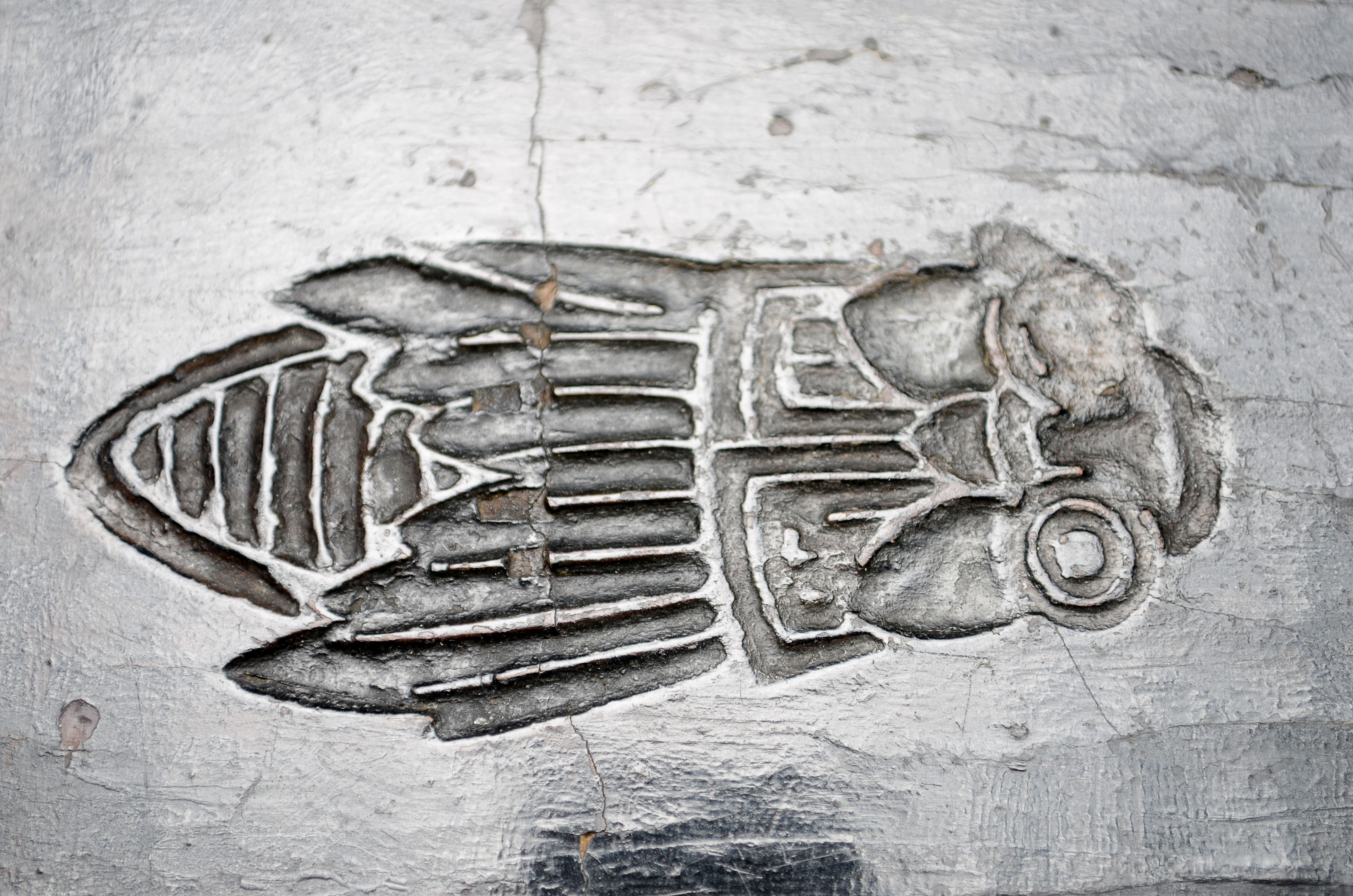 Antique Chinese black lacquered elmwood end table