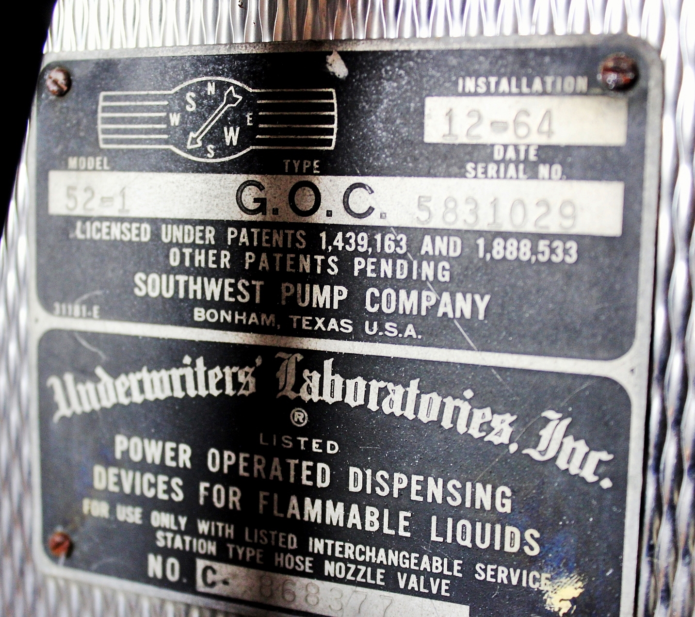 1964 Gulf Gasoline Pump