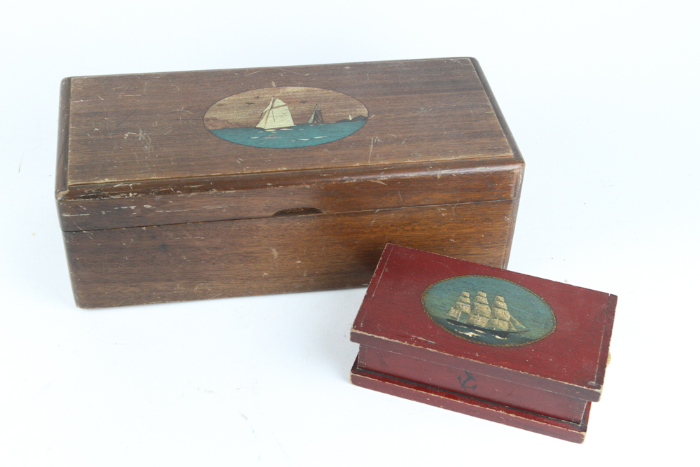Two Hand Painted Vintage Boxes