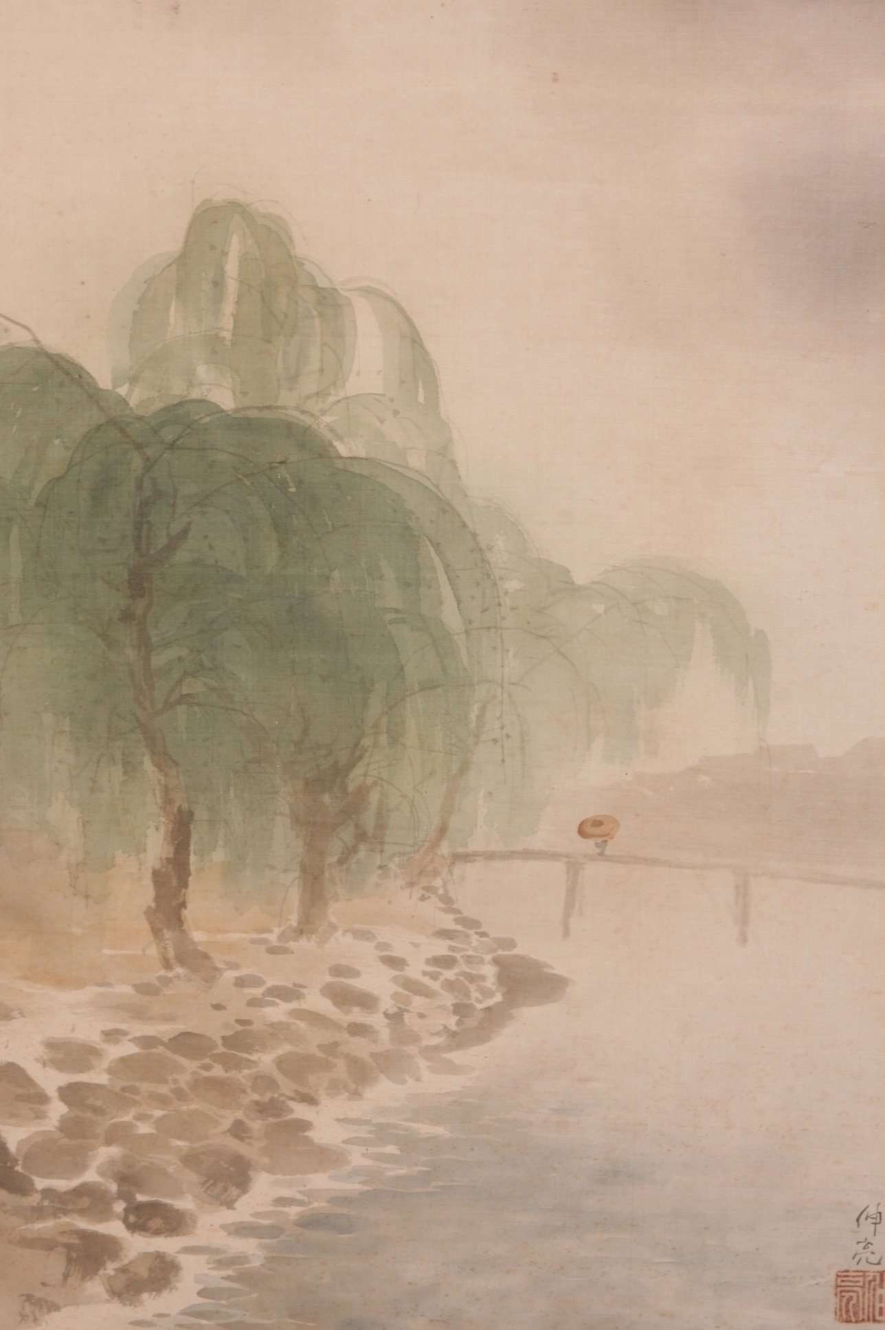 Pair of Large Antique Japanese Folding Screen