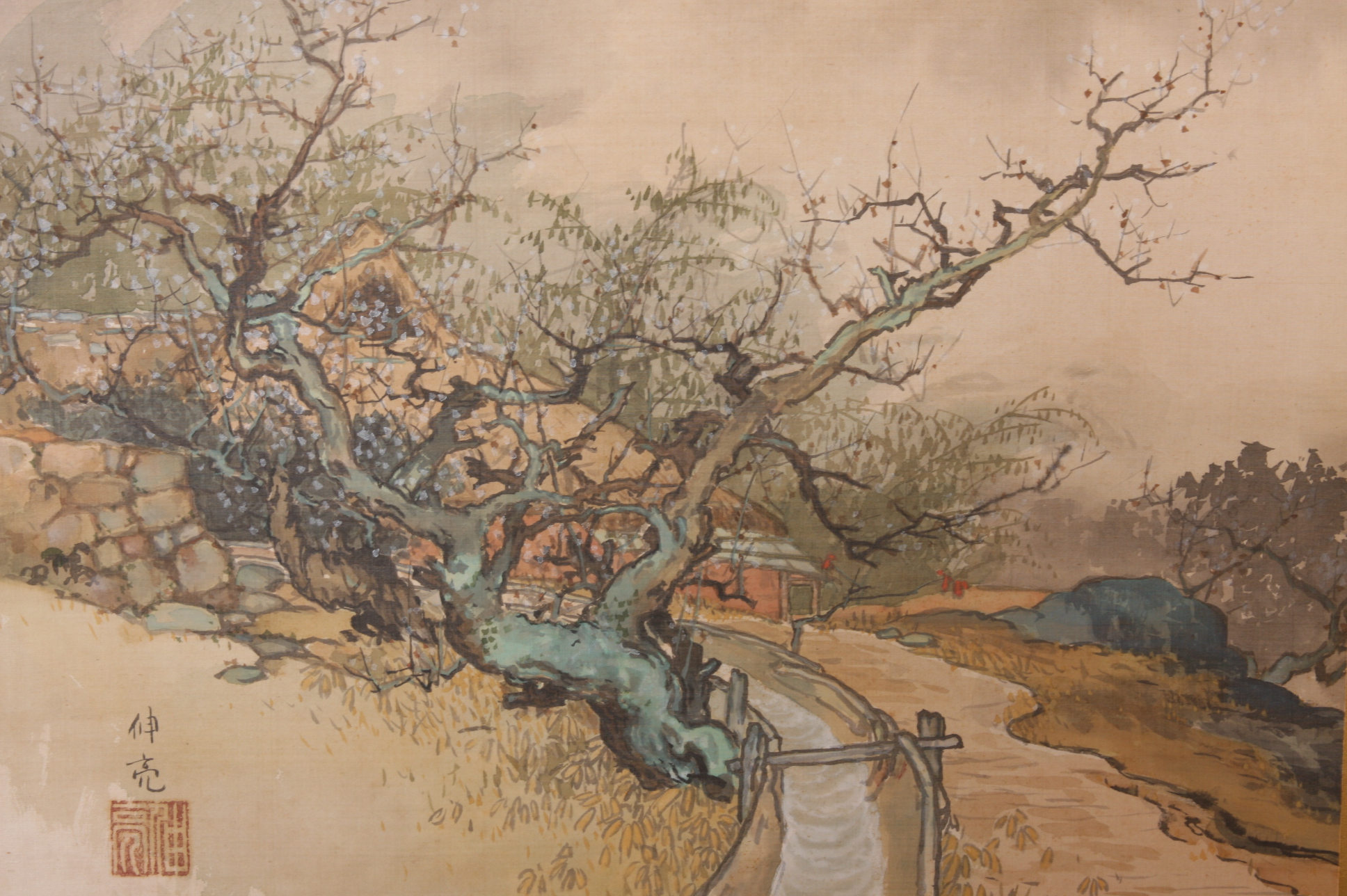 Pair of Large Antique Japanese Folding Screen