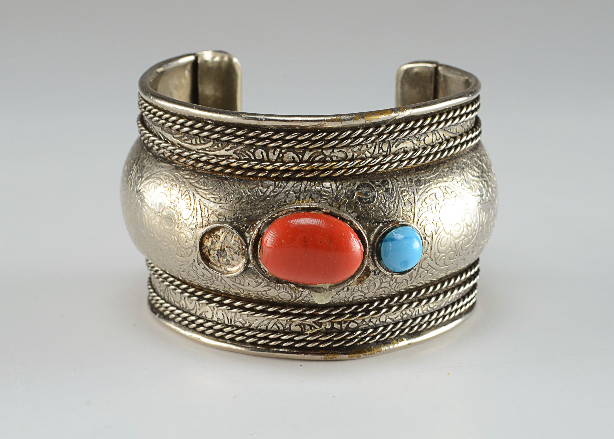Antique Silver Plated Cuff Bracelet