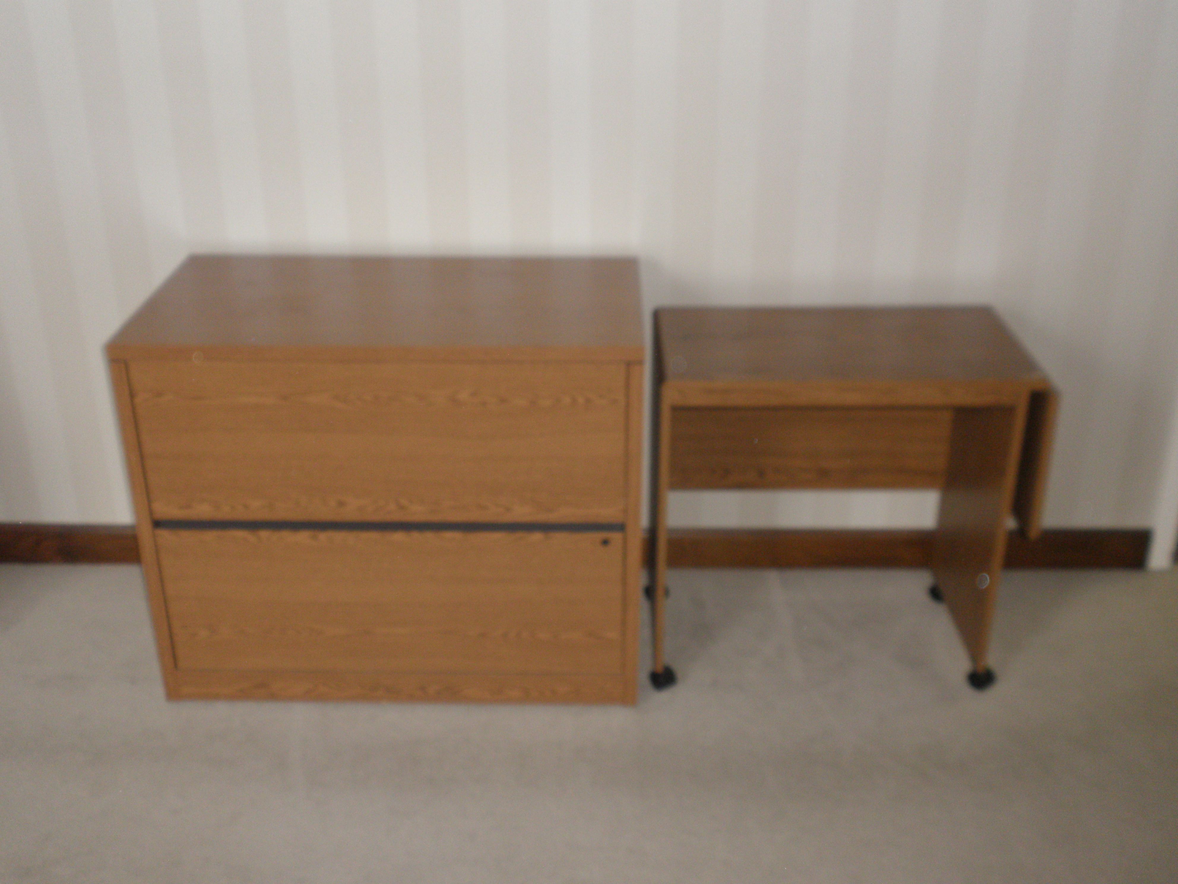 Oak Lateral File & Typing Table