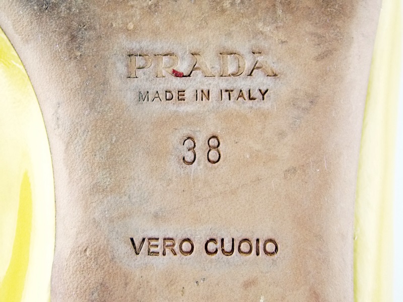 Yellow Prada Flats with Lacing