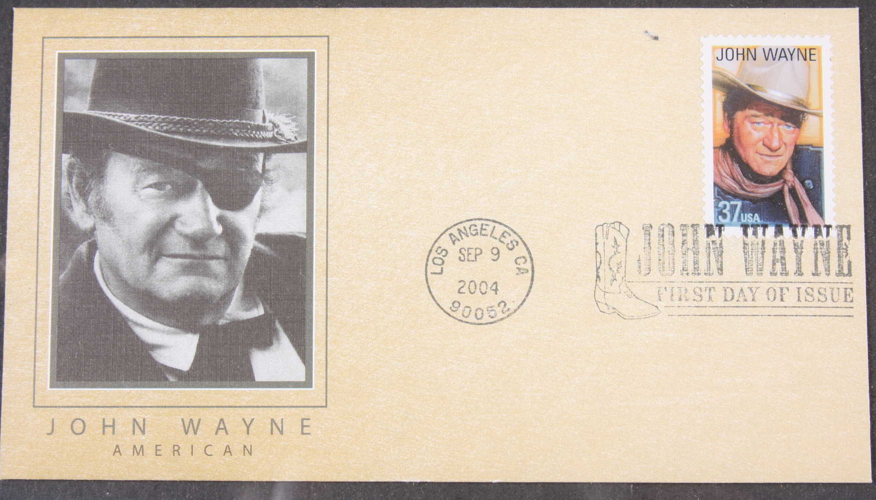 Framed John Wayne Stamp & Postcard Collection.