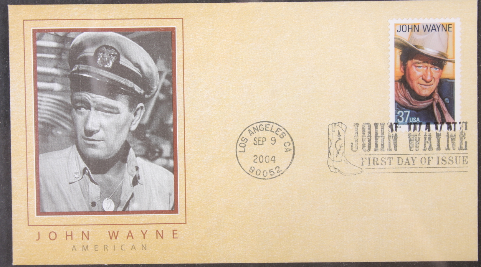 Framed John Wayne Stamp & Postcard Collection.