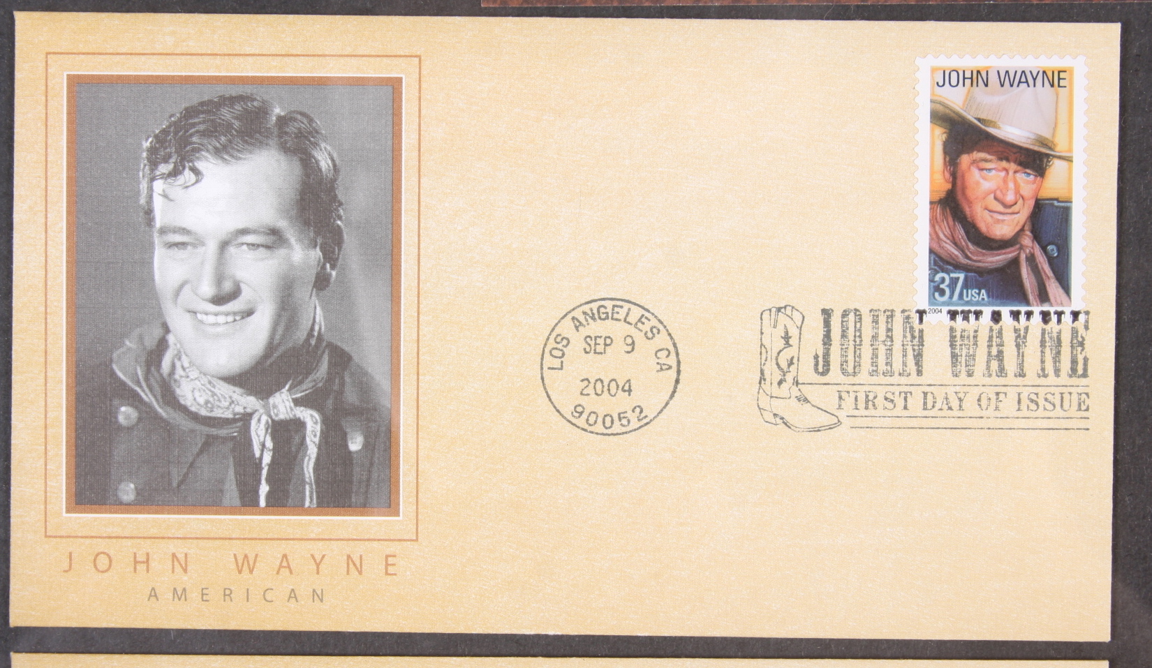 Framed John Wayne Stamp & Postcard Collection.