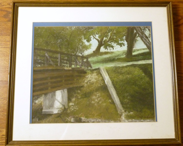 Tony Schmidt Bridge Pastel Drawing 