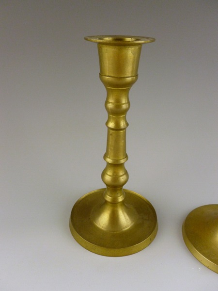 Five Vintage Brass Candlesticks