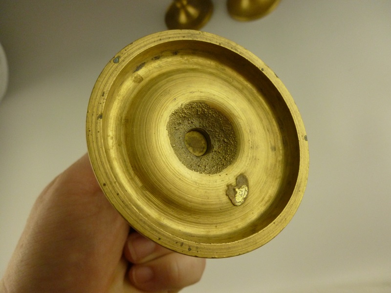 Five Vintage Brass Candlesticks