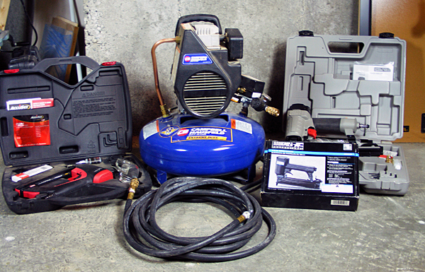 Campbell Hausfeld Pancake Compressor and Tools