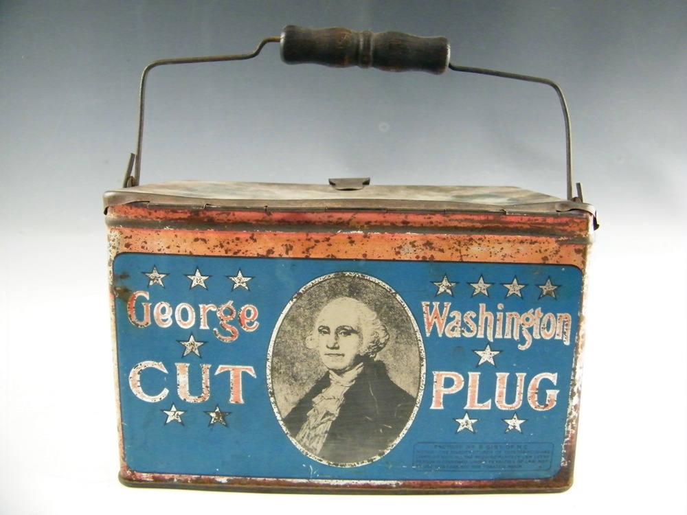 Antique George Washington Tobacco Tin