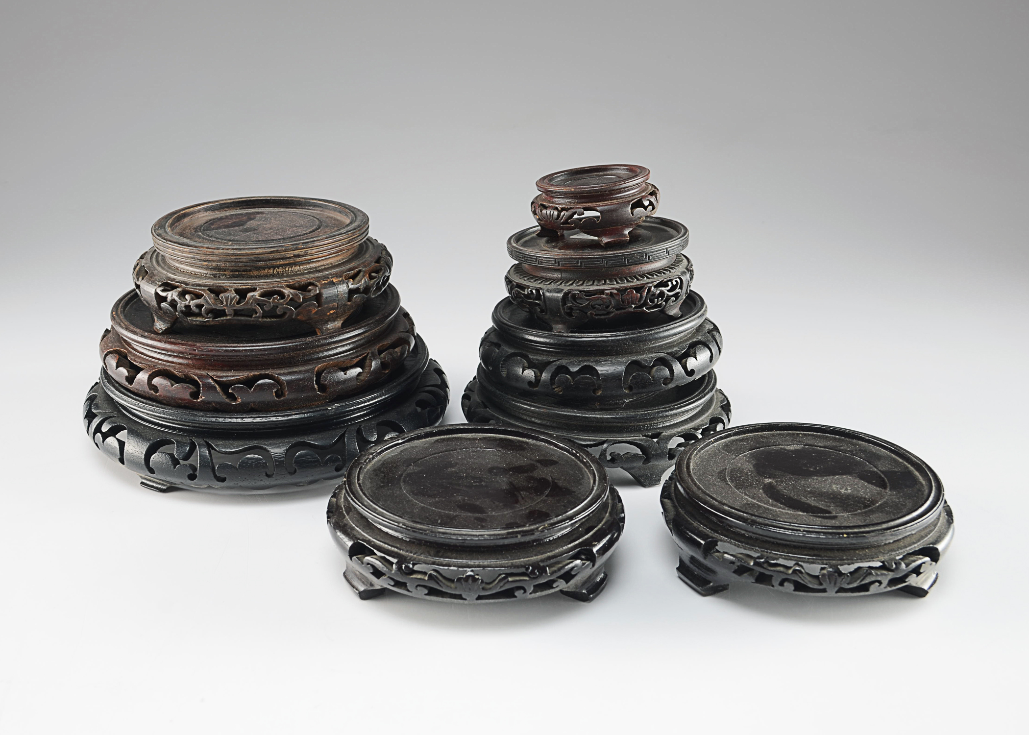 Carved Wood Display Stands