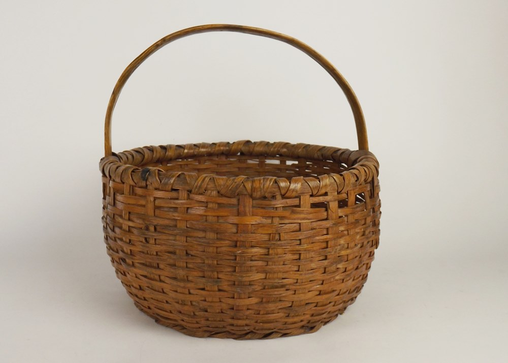 Antique split oak gathering basket